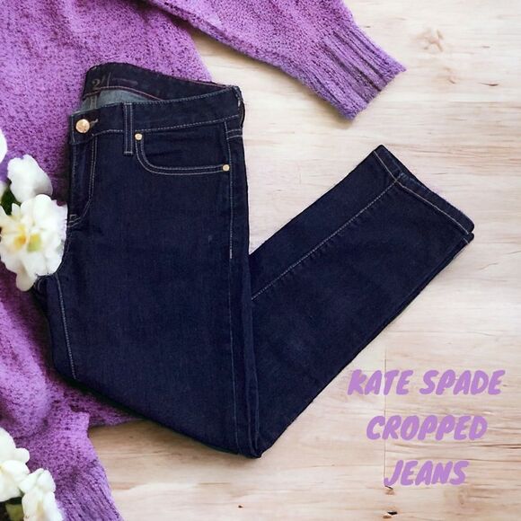 KATE SPADE LIVE COLORFULLY DARK WASH CROPPED JEAN PANTS BROOME STREET SIZE 29 - Picture 5 of 5